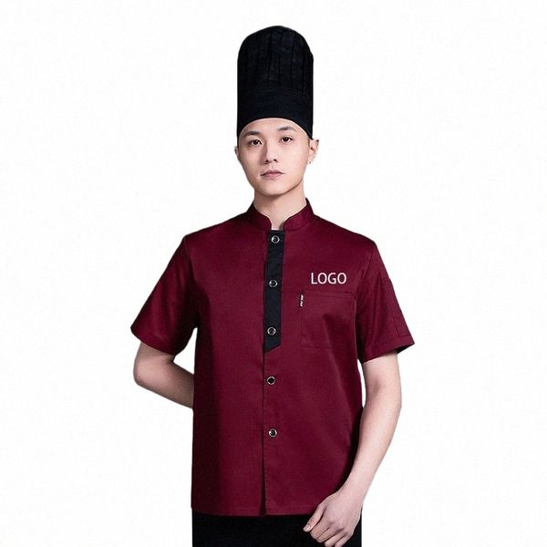 Profial Chef Camarero Uniforme Venta al por mayor Camisa de manga corta Gorra o chaqueta de chef Apr Hat Set para cocina Panadería Catering Trabajo X4nD #