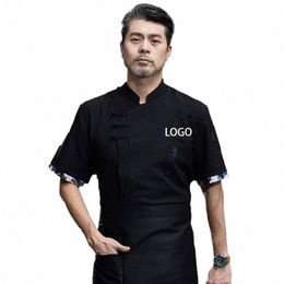 profial chef chef veste hôtel cuisine uniforme restaurant cuisine salopette café boulangerie travail vêtements été cuisinier chemise h2sv #