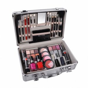 Profial Make-up Set Kwasten Oogschaduw Palet Aluminium Doos Mosituizer Blush Lippenstift Lipgloss Mascara Lip Potlood Nagellak b92M #