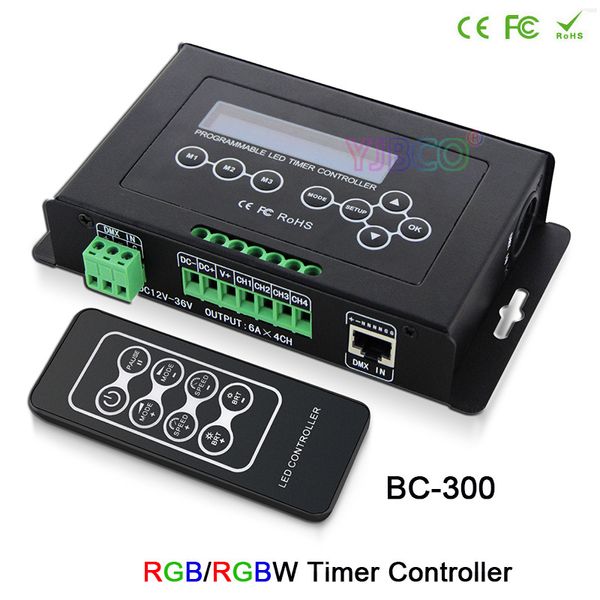 Contrôleur de signal d'entrée programmable DC12V-36V DMX 512, sortie 6A x 4CH RGB/RGBW, contrôleur de minuterie pour bande LED, livraison gratuite