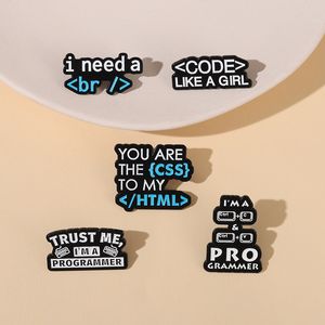 Programmeurcode email pin computer it programmeren souvenir broches metalen badge pin accessoires decoratie medaille sieraden