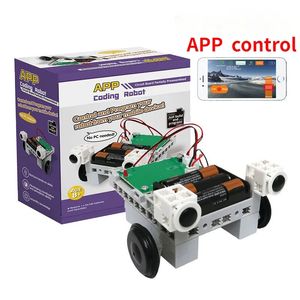 Juguetes de lenguaje de programación para niños, juguete de construcción DIY temprano, coche, regalo para niños