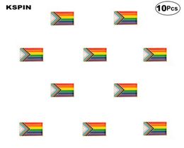 Progress Pride Flag Broches Rapel Pin Flag Badge Broche Pins Badges 10 St. Such5918819