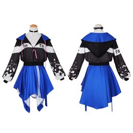 Project Sekai-Conjunto de Ropa Deportiva Para Mujer, Traje de Miku, Falda Colorida, Peluca Para Fiesta de Halloween