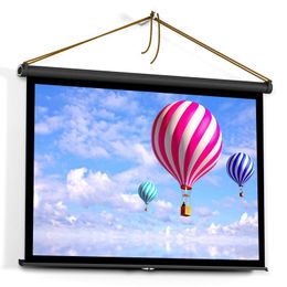 Projectieschermen 40-inch projectorscherm 16: 9 Tabletop Handleiding Pull-up vouwen projecteren Home Theatre voor DLP