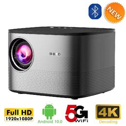 Projectieschermen Salange Full HD-projector 5G WIFI Bluetooth 350Ansi 200-inch display Digitale focus 1920 1080P Android 4K-projectoren 8 Home 231128