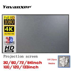 Écrans de projection Écran de projecteur portable simple Tissu en tissu réfléchissant anti-lumière pour le bureau extérieur à la maison HD 3D 4K Rideau Augmenter la luminosité 230923