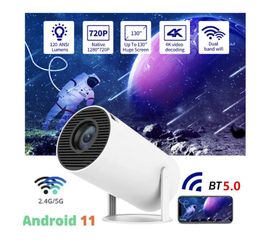 Projector 4K Android 11 HY300 Dual WiFi6 Bt5.0 1080p 1280*720p Cinema Outdoor Portable Projetor
