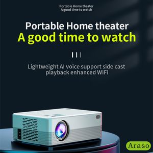 Proyector H5 Android 10 Proyector de vídeo portátil Smart TV para cine en casa de películas WIFI BT5.0 1280*720p Video Audio