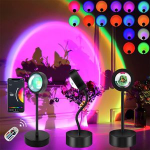 Projector Lamps Tuya Smart Sunset Lamp Night Light Sunset Projector Smart Life APP Remote Led Lights Room Decoration Pography Birthday Gift 221117