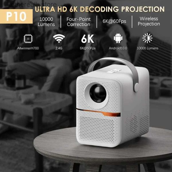 Projecteurs 2023 nouveau LED vidéo Laser hologramme téléphone Portable faisceau 6k Portable Android LED mini projecteur 4K HD USB cinéma cinéma Q231128
