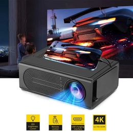 Projecteurs 4K Portable Mini Projecteur 1080p 3D LED Video Projecteur Câble Câble Câchage Full HD Home Theatre Game Projecteur J240509