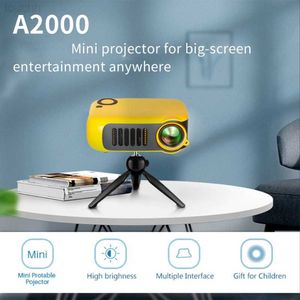 Projectoren A2000 HD-projector LED-thuisbioscoop Mini draagbaar 1080P 4K USB TV-film Kindercadeau Party Game-projector met ingebouwde luidspreker L230923