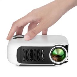 Projectoren A2000 MINI-projector Home Cinema Draagbaar theater 3D LED-videoprojector Laserbeamer voor 4K 1080P Via HD-poort Smart TV BOX 231109