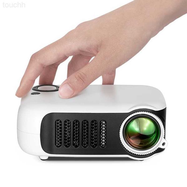 Projecteurs A2000 blanc MINI projecteur Portable LED vidéoprojecteurs 1080P Home cinéma 4K théâtre jeu Laser projecteur Smart TV BOX Via HD Port L230923