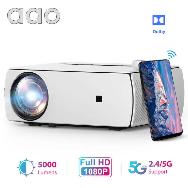 Projecteurs AAO YG430 1920 x 1080P Mini projecteur YG431 5G WiFi LED Proyector portable pour 2K 4K Home Cinéma Smart Movie Video 3D Beamer J230221