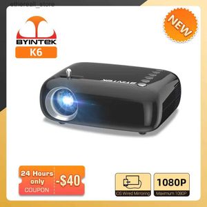 Projecteurs BYINTEK K6 Mini projecteur Portable Home cinéma LCD projecteur Full HD 720P 1080P film vidéo grand écran projecteur Q231128