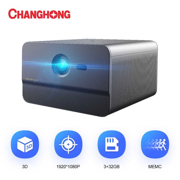 Proyectores Changhong C300 DLP Proyector 800 ANSI Lúmenes con 1080P Full HD Soporte 4K MEMC 3D Video Home Theatre para teléfono inteligente Sin pantalla TV J230222