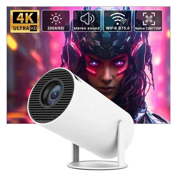 Projecteurs Egobas Projecteur HY300 4K Décodage Android 11 5G WiFi 6 200 ANSI Allwinner H713 BT5.0 1080p 720p Home Theatre Project de Outdoor J240509