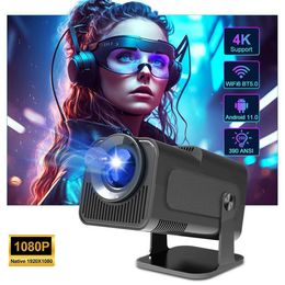 Projectoren FGHGF 4K Android 11-projector Native 1080P 300 Ansi HY320 Dual Wifi6 BT5.0 1920 * 1080P Draagbare homecinema-upgrade HY300-versieL240105