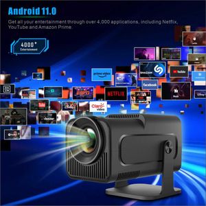 Projecteurs HY320 Projecteur 4K Native 1080p Android 11 Dual WiFi6 390ansi BT5.0 Projecteur de faisceau pour Home Theatre Projecteur a mis à niveau HY300 J0509