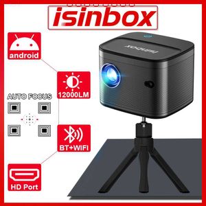 Projectoren ISINBOX Projector HD 1080P Android 9.0 WIFI Bluetooth Smart TV S18 Autofocus Videoprojectoren met standaard HD-poort Home Theater L230923