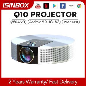 Projecteurs ISINBOX Q10 projecteur 4K Full HD cinéma maison Android 9.0 1080P 2.4GHz 5GHz WiFi Bluetooth projecteurs films LED projecteur Q231128