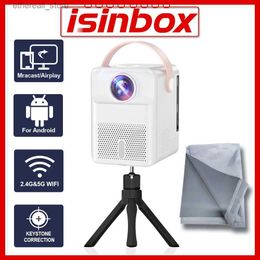 Projectoren ISINBOX X8 Mini Draagbare Projector Home Theater Cinema 1280*720 1080P Video Projector Smart Android WiFi LED beamer Projector Q231128