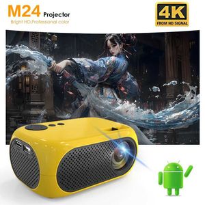 Projectoren M24 Mini 4K HD LED Projector Android 11.0 Bluetooth WiFi 6.0 BT5.0 Auto Focus 1920 * 1080p Home Theatre Outdoor Portable Projector J240509