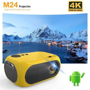 Projecteurs M24 Mini 4K HD LED Projecteur Android 11.0 Bluetooth WiFi 6.0 BT5.0 1920 * 1080p Home Theatre Autofocus Outdoor Portable Projecteur J240509
