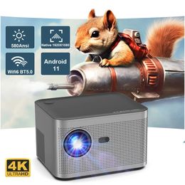 Projectoren Magcubic 580ANSI-projector Android11 4K 19201080P Wifi6 Spraakbesturing AllwinnerH713 Elektronische focus BT50 Home Cinema-projector y231215