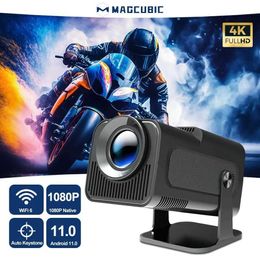 Proyectores Magsub Android 11 390ansi HY320 Proyector 4K Native 1080p Dual Wifi6 BT5.0 Cinema Proyector portátil Outdoor HY300 J240509