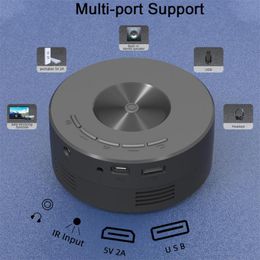 Projectoren Mini 1080p HD LED Home Media Player Audio Portable ondersteunt USB Child 230331