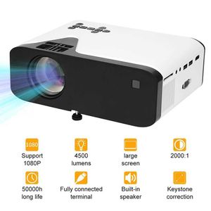 Projecteurs Mini Portable LED Projecteur 4500 Lumens Video Projecteur Remote VGA USB AV TF Card Audio Home Theatre Media J240509