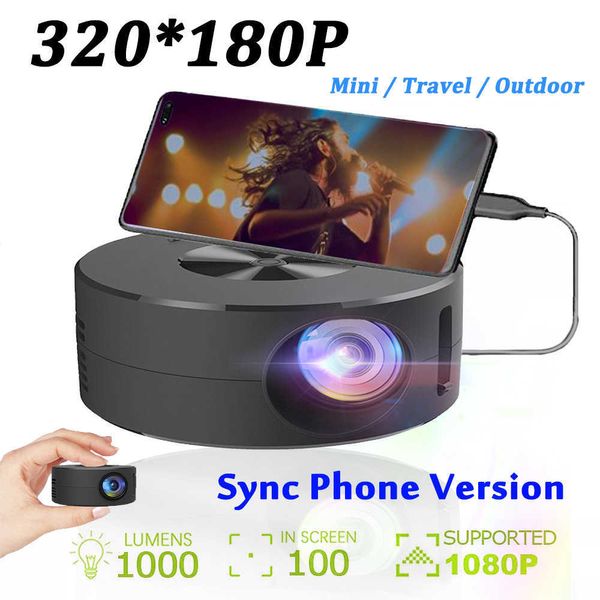 Projecteurs Mini Projecteur Écran 180P 4K Fil Projecteur Téléphone 360 Home Cinéma Cinéma Vidéo USB C Smart Tv Box Film Portable Pour Z0323