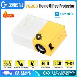 Projecteurs Nouveau YG300 Mini 1080P projecteur LED Yg300 Version améliorée 600 Lumen 320x240P HDMI-compatible USB Audio lecteur multimédia BeamerL240105