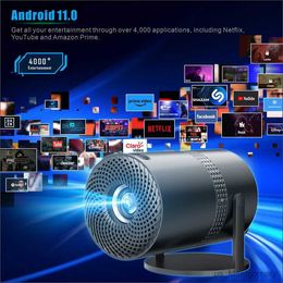 Projectoren P300 Projector 4K Android11 WiFi Rotatable Smart TV 720p Cinema Portable Outdoor Sync Telefoon Proyector voor 1080p 8k film