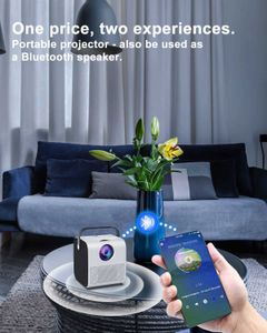 Projectoren P52 LED PROJECTOR 1280720 Portable Home Theatre 3600 Android Video Beamer Full HD 1080p Support Bluetooth -luidspreker R230306