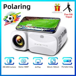 Projecteurs Polaring A1 natif réel 1080P 4K Mini projecteur vidéo Projetor 2.4 5G HD 4000 Lumens Home Cinema Proyector Camping projecteurs T221216