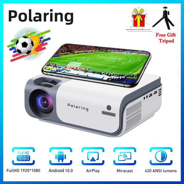 Projecteurs Polaring A5 1080P 4K Projecteur numérique Video Projector 2.4 5G Full HD 9000 Lumens Home Cinema Office Proyector Camping Projectors T221216