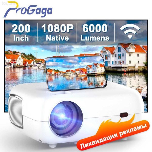 Projecteurs Progaga PG500 Beamer projecteur Portable réel 1080P Full HD 200 pouces 6000 Lumens Wifi Support 2K 4K projecteur maison Beamer L230923