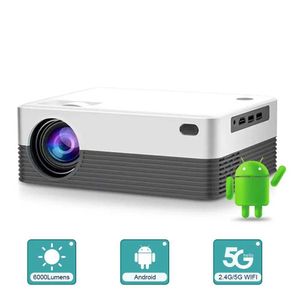 Projectoren programmeerbare mini -projector voor 1080p Full HD Video Digital Projector 5G WiFi Android Projector 6000 Lumen Home Theatre Camping J240509