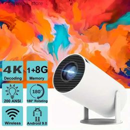 Projektoren Projektor Android 11.0 200ANSI WiFi6 Allwinner H713 Mali-G312 Dual Wifi HD 1280*720p Wireless5.0 4K Auto Korrektur Heimkino Q231128