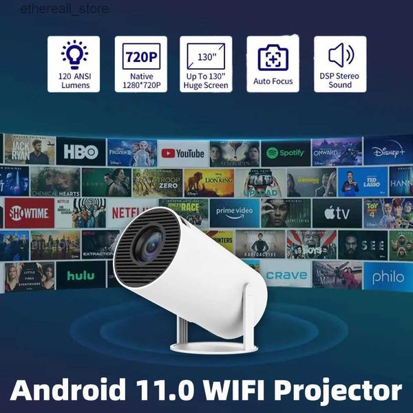 Projecteurs Projecteur MINI Portable WIFI projecteur TV Home cinéma cinéma HDMI Support Android 1080P pour téléphone Portable SAMSUNG Q231128