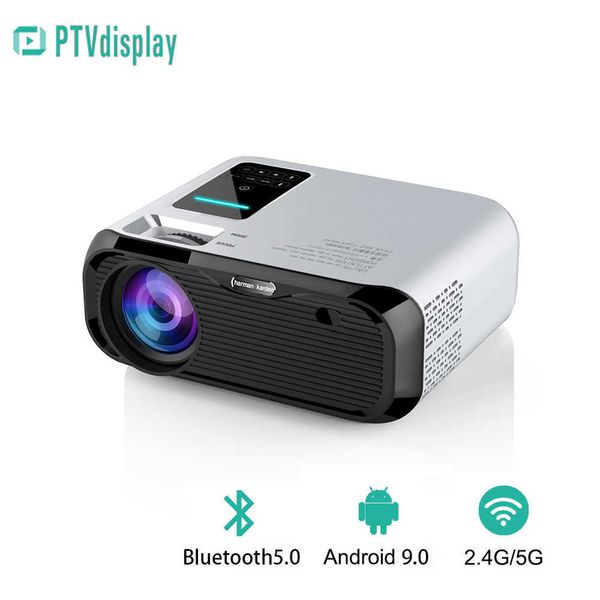 Proyectores PTVDISPLAY E500H Proyector Android90 LED Movie Video Beamer Full HD 7000 Lúmenes Soporte Bluetooth50 para Home TV Cinema Theatre J230221