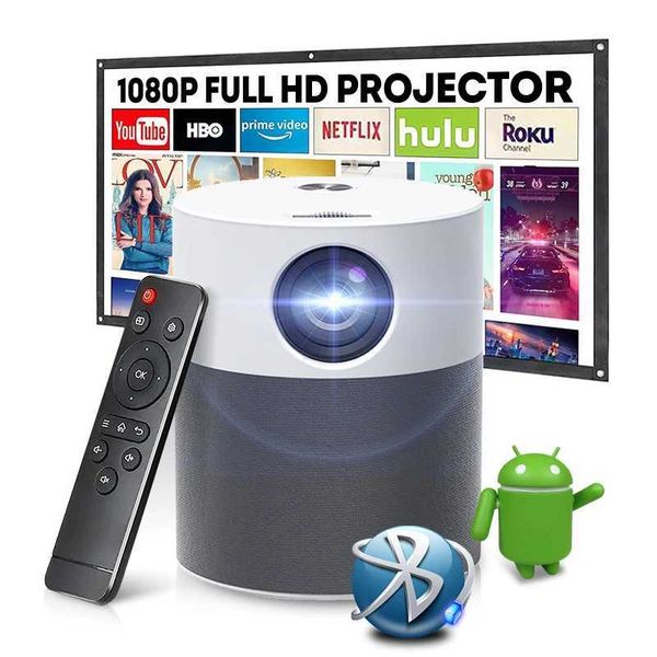 Projecteurs Salange 4K Projecteur HD 1080P 380ANSI P40 Android Cinema Home Theatre Outdoor Portable Projecteur adapté aux téléphones mobiles avec WiFi BT J240509