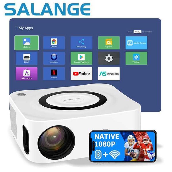 Proyectores Salange Full HD Proyector 1080P 5G WIFI 350Ansi LCD Video Home Theater 2G 16G Android Smart Mini Proyector P89 Phone Beamer J230221