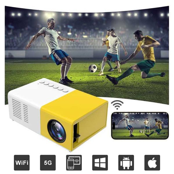 Projecteurs Salange J9pro Mini Projecteur Home Theatre Game Game Beam Video Player adapté pour Apple Android Phone 1080p Smart TV via HD Port J240509