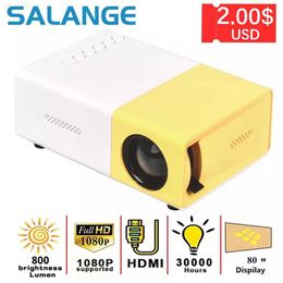 Projectoren Salange Mini-projector YG300 Pro LED-ondersteund 1080P Full HD Draagbare Beamer Audio HDMI USB Video-projector L230923