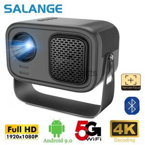 Projecteurs Salange P28A Mini Projecteur Android 9 Smart TV BT5.0 WiFi Sync Phone Screen Electronic Focus Portable Home Theatre 1080p via HD X0811